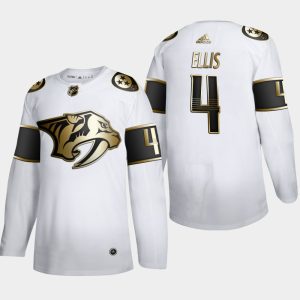 Herren Nashville Predators Eishockey Trikot Ryan Ellis #4 Golden Edition Weiß Authentic